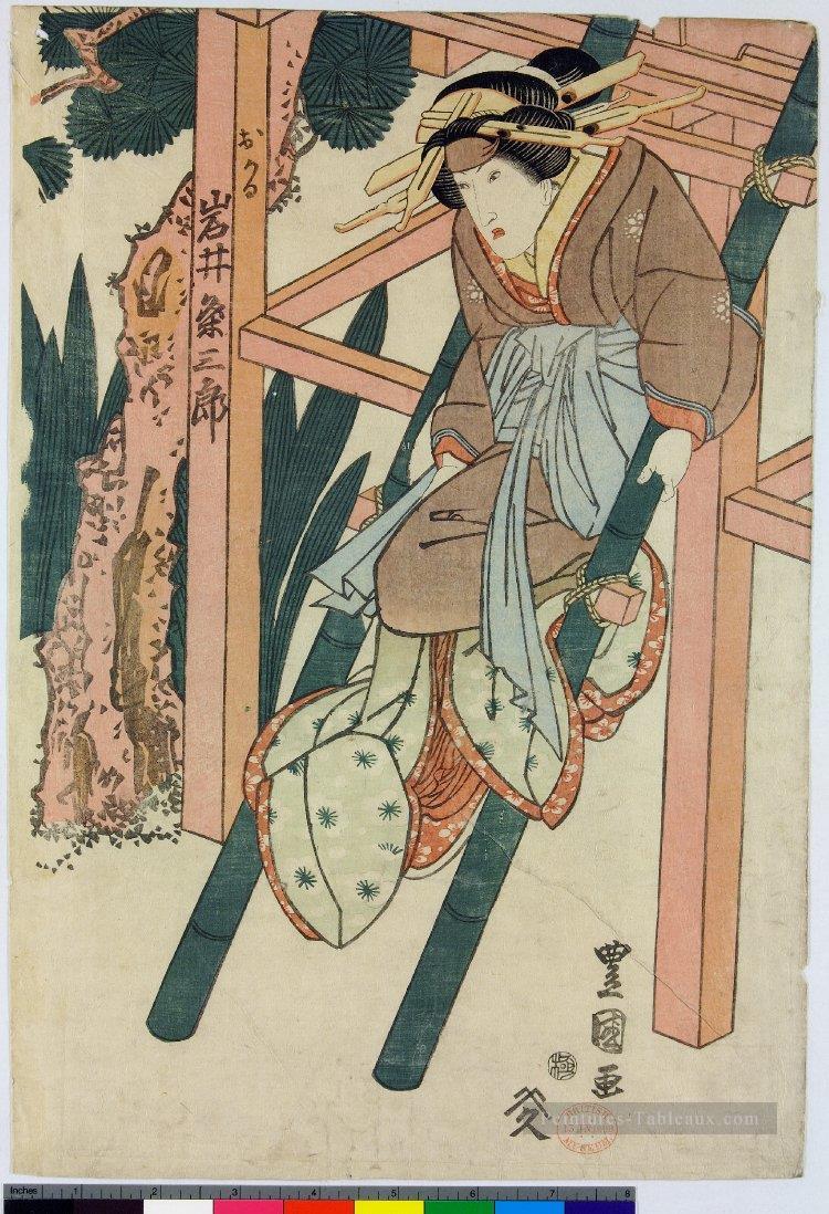 les acteurs Kabuki Onoe kikugorô III comme oboshi Yuranosuke 1825 Utagawa Toyokuni japonais Peintures à l'huile